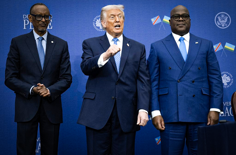 Donald Trump, Paul kagamé et Felix Tshisekedi